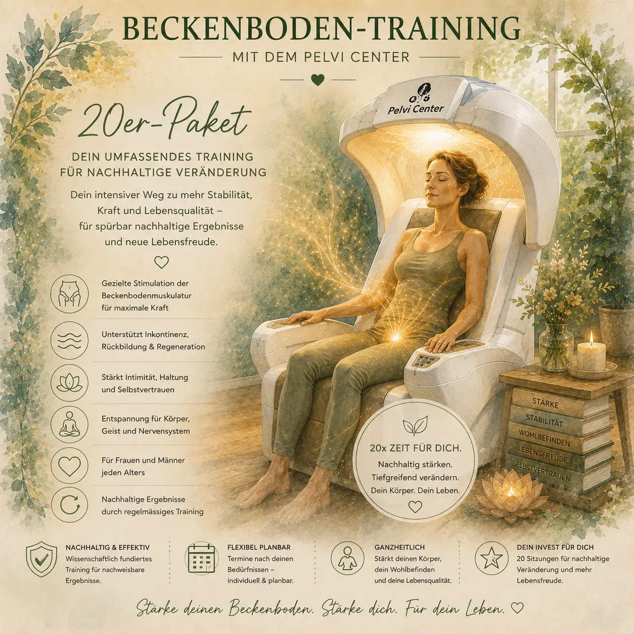 Frau auf Beckenbodenstuhl